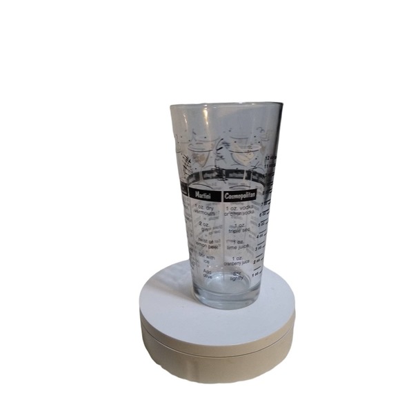 Vintage Cocktail Mixer Glass with Recipes - Martini Pitcher, Clear Black Cocktai - Picture 7 of 8